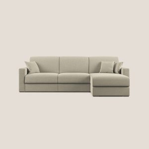 Best Divano letto angolare con penisola in tessuto smacchiabile QuickClean T08 panna