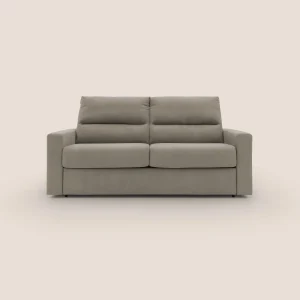 Paloma divano letto con materasso alto 18 cm con Aloe Vera in tessuto impermeabile talpa