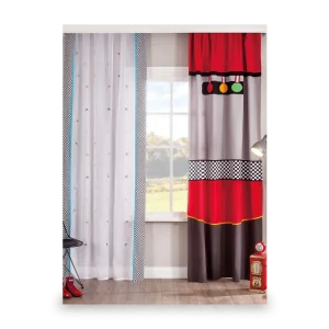 Tenda Nitro 140x260 Cm per Bambini con Motivi Divertenti e Tessuti a Righe Rosse e Grigie