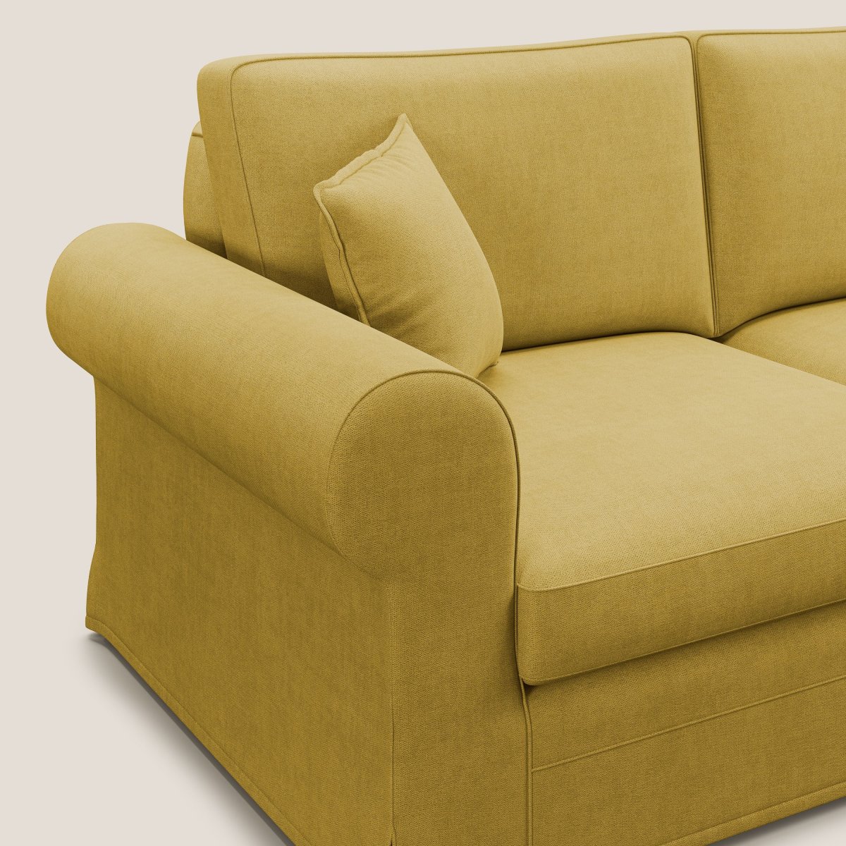 Lady divano classico in piuma d'oca realizzato con tessuto impermeabile T02 giallo - immagine 6