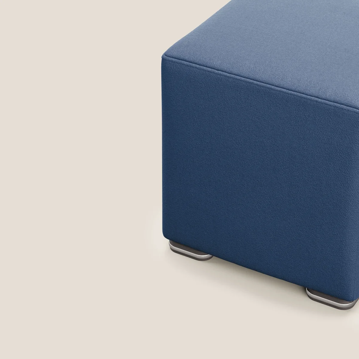 Cube pouf in microfibra smacchiabile T11 blu - immagine 7