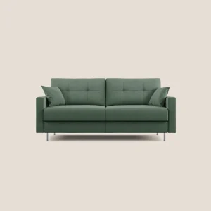 Megan divano letto matrimoniale in microfibra smacchiabile T11 verde