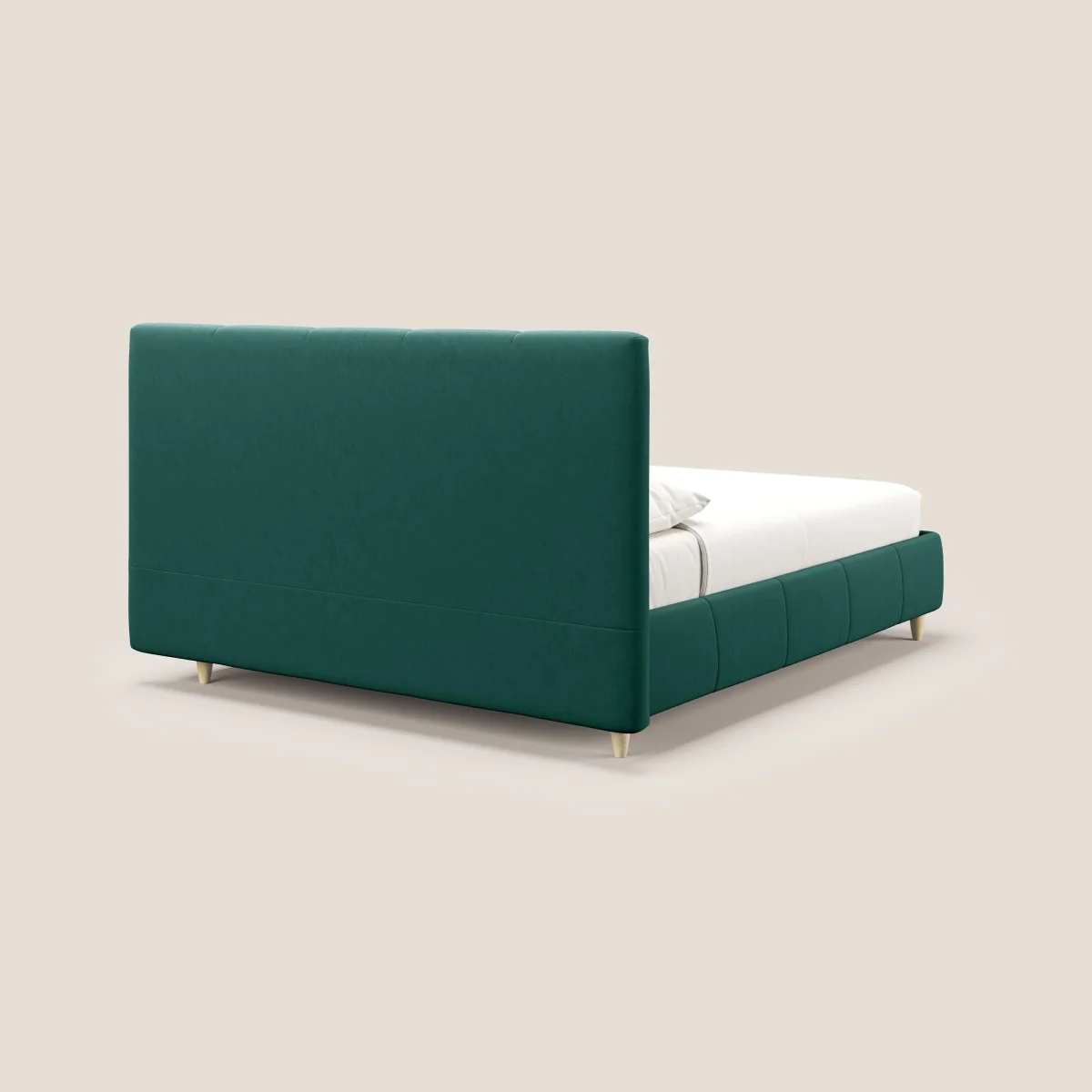 Laura letto imbottito contenitore e sfoderabile in microfibra velluto impermeabile T09 verde - immagine 6