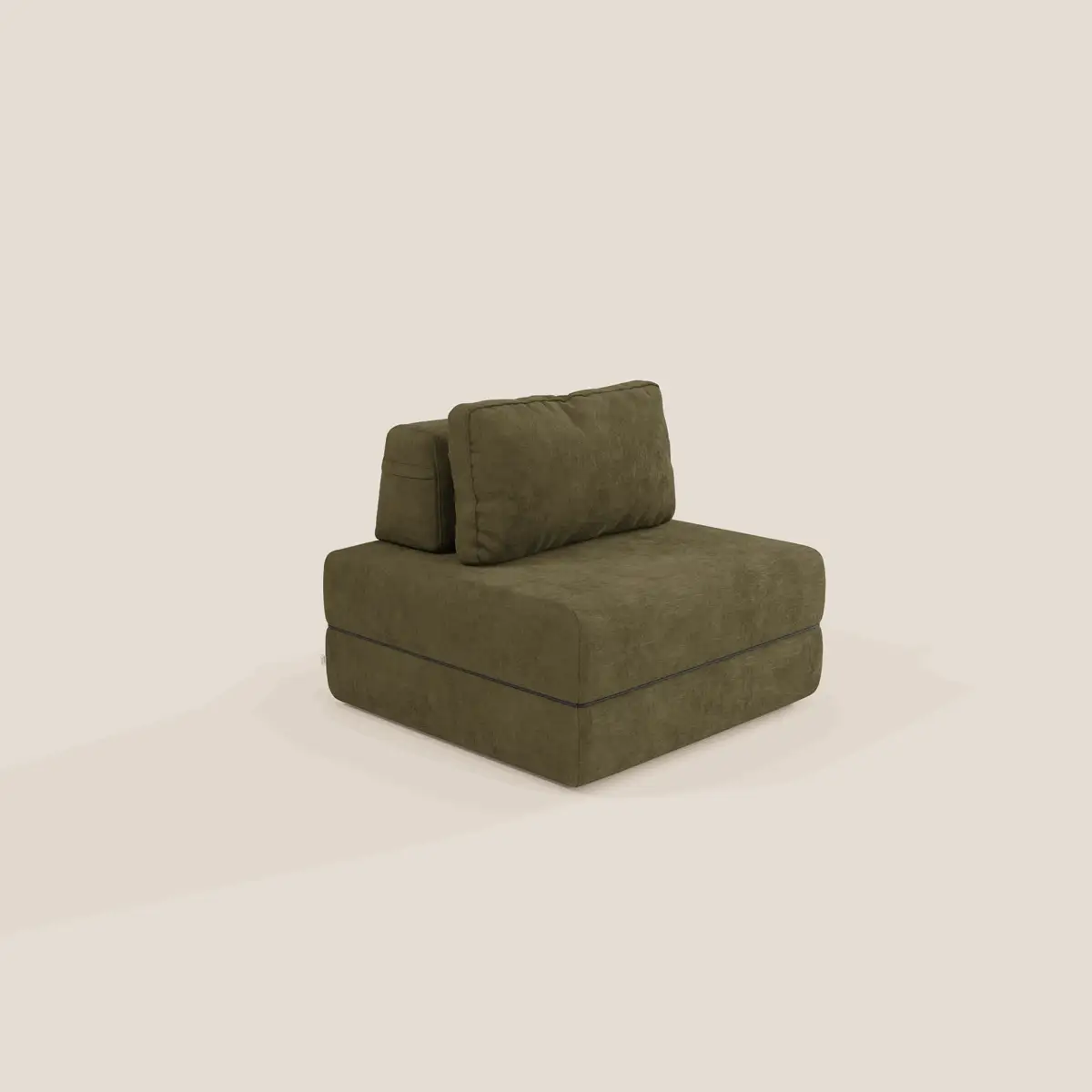 Rift poltrona letto con materasso alto 22 cm e memory foam - schienale mobile e tessuto smacchiabile T31