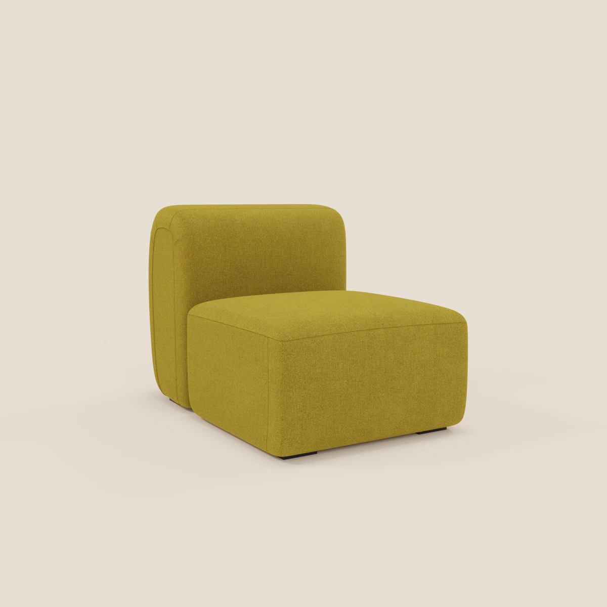 BonBon modulo centrale 70 cm – Poltrona o elemento componibile in tessuto smacchiabile T23 giallo sole - immagine 3